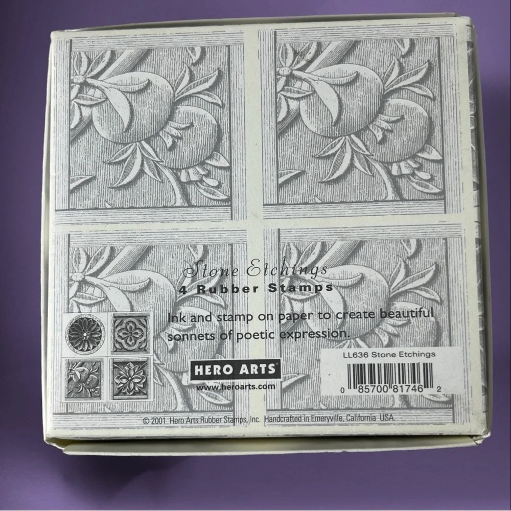 HERO ARTS Stone Etchings 4 Rubber Stamps LL636 Ornate Party Wedding Bridal